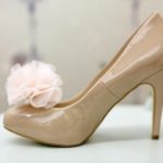 Шифоновый цветок для свадебных туфель